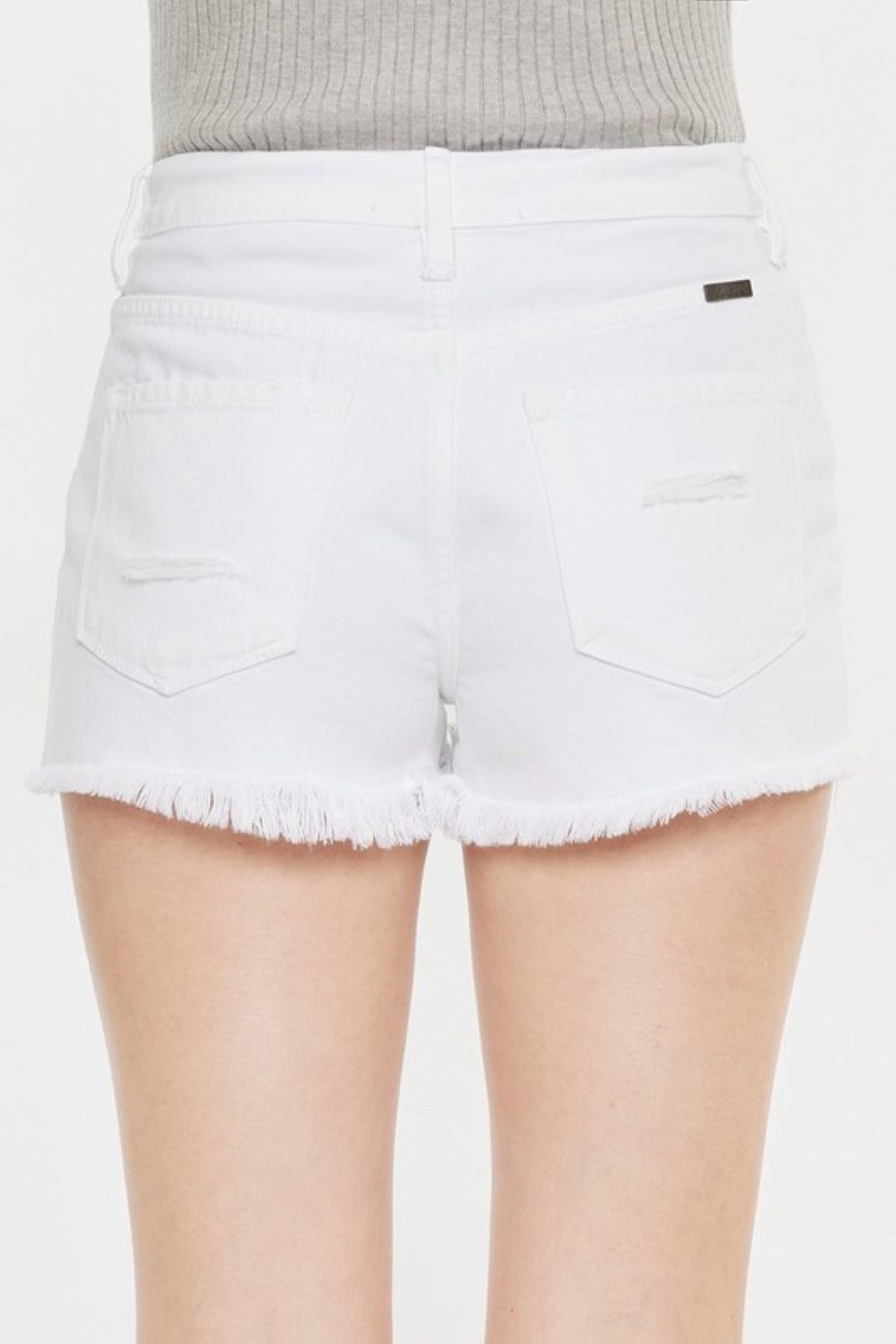 Kancan Raw Hem Distressed Denim Shorts